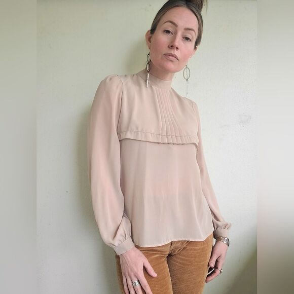The Francesca Sheer Layered Vintage Blouse S - Picture 9 of 12